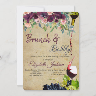 Invitation Vin, Raisins, Fleurs Brunch & Bubbly