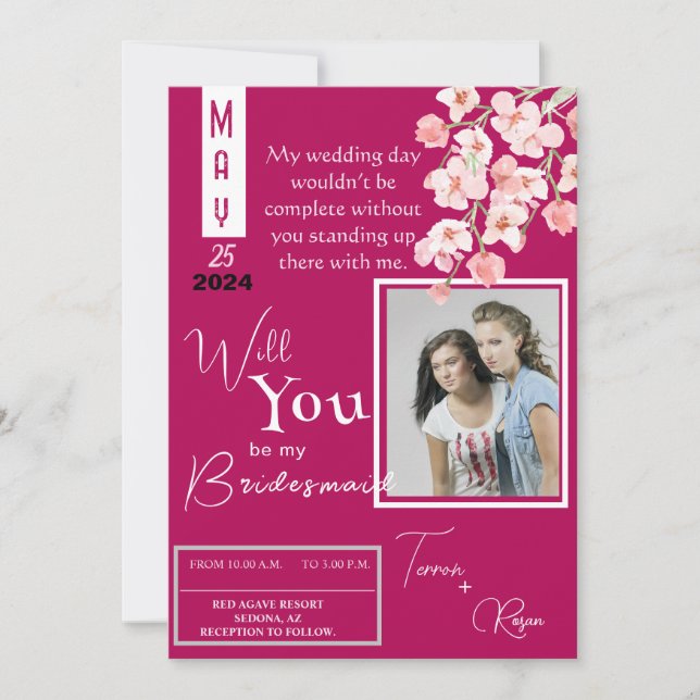 Invitation Vin rose (Devant)