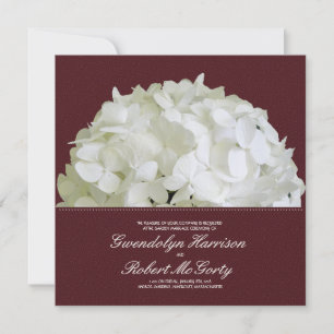 Invitation Vin rouge Bourgogne Hydrangea Jardin Mariage