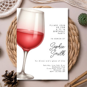 Invitation Vin rouge vieilli à la perfection pour fête d'anni