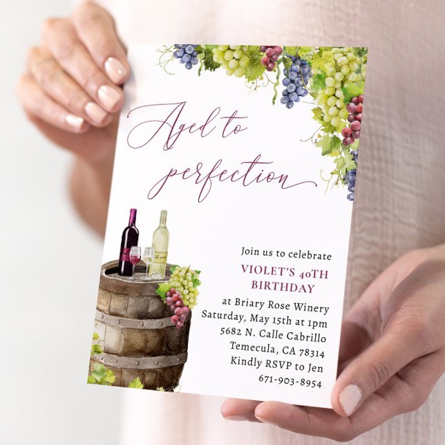 Invitation Vin Rustique Anniversaire, Âgé À La Perfection (Créateur téléchargé)