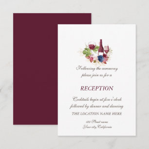 Invitation Vin Tasring Fleurs Bourgogne Réception de mariage
