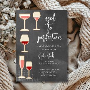 Invitation Vin vieilli à la perfection fête d'anniversaire