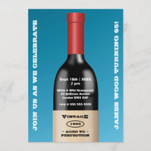 Invitation Vin Vintage vieilli à parfait   Anniversaire