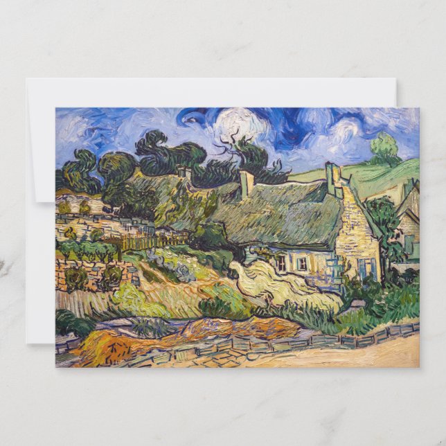 Invitation Vincent Van Gogh - Chalets de chaume à Cordeville (Devant)