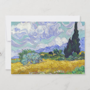 Invitation Vincent Van Gogh - Champ de blé avec cyprès