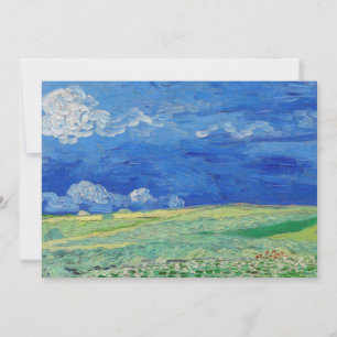 Invitation Vincent van Gogh - Champs de blé sous nuages orage