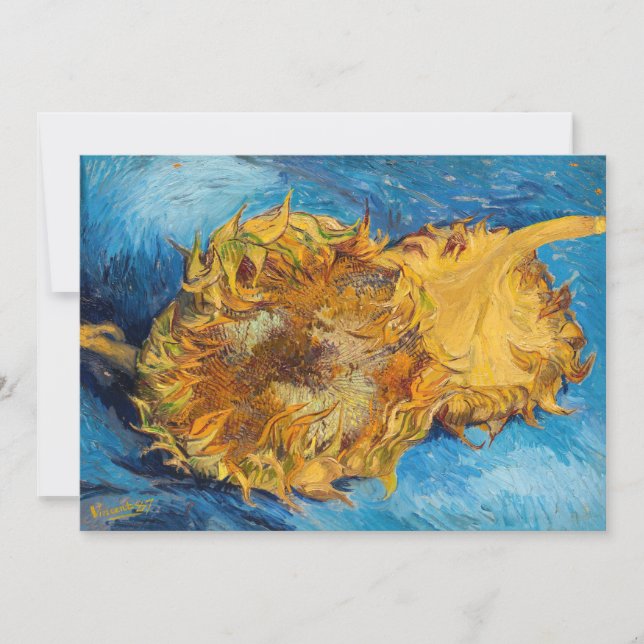 Invitation Vincent van Gogh - Deux tournesols coupés (Devant)