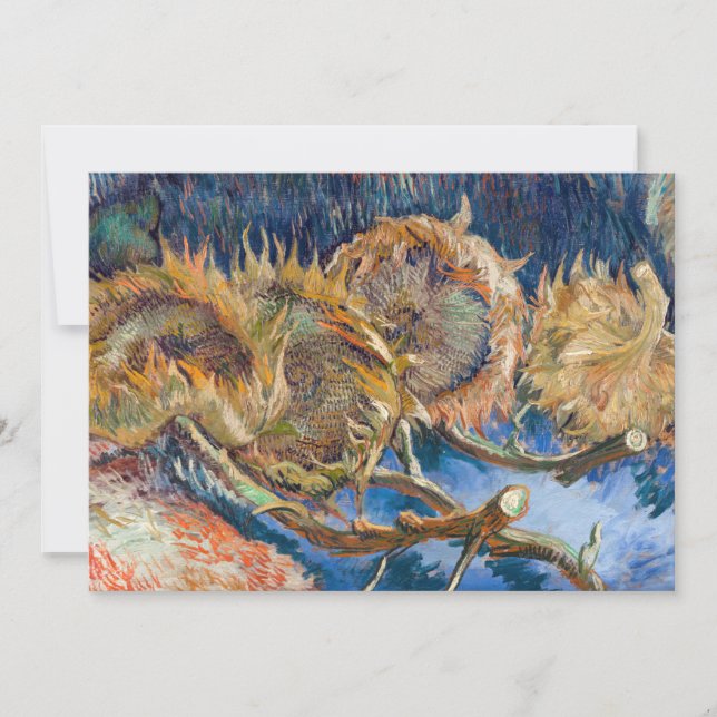 Invitation Vincent van Gogh - Fleurs de soleil coupées en qua (Devant)