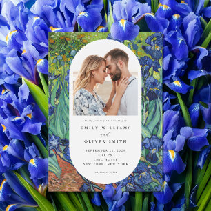 Invitation Vincent Van Gogh Irises Floral Photo Mariage