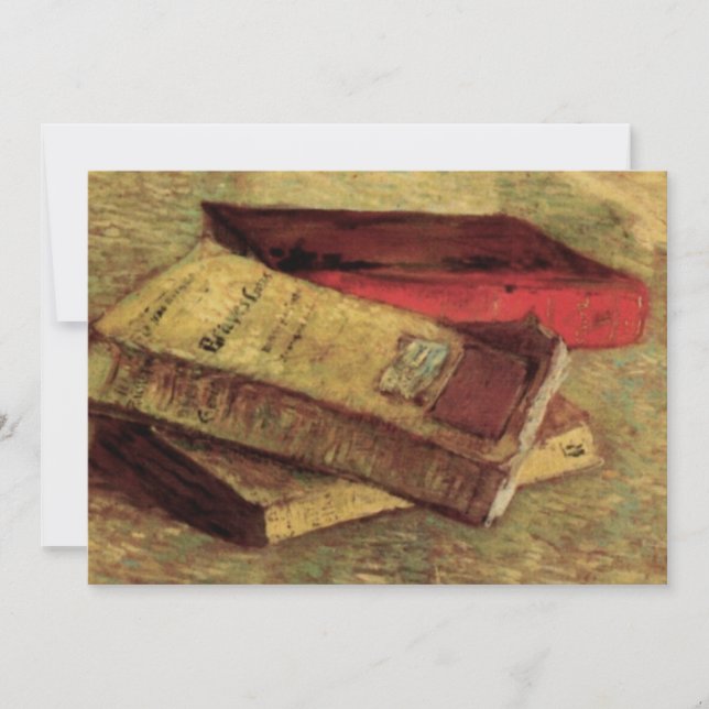 Invitation Vincent van Gogh - La vie morte avec trois livres (Devant)