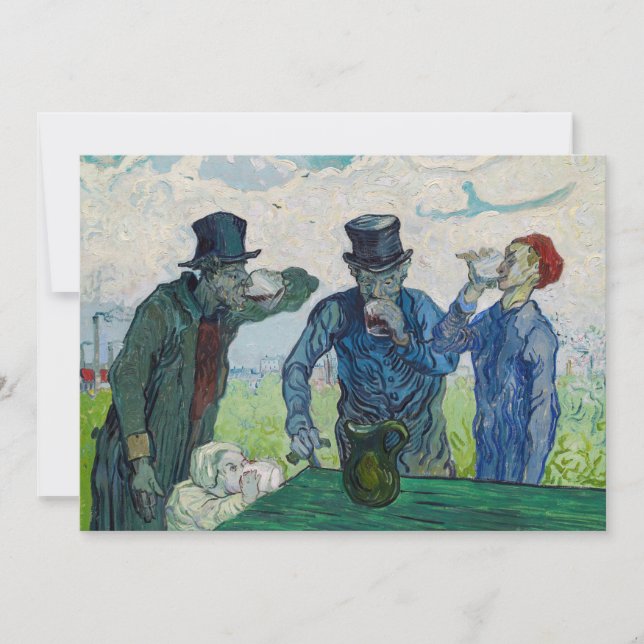 Invitation Vincent van Gogh - Les buveurs, après Daumier (Devant)