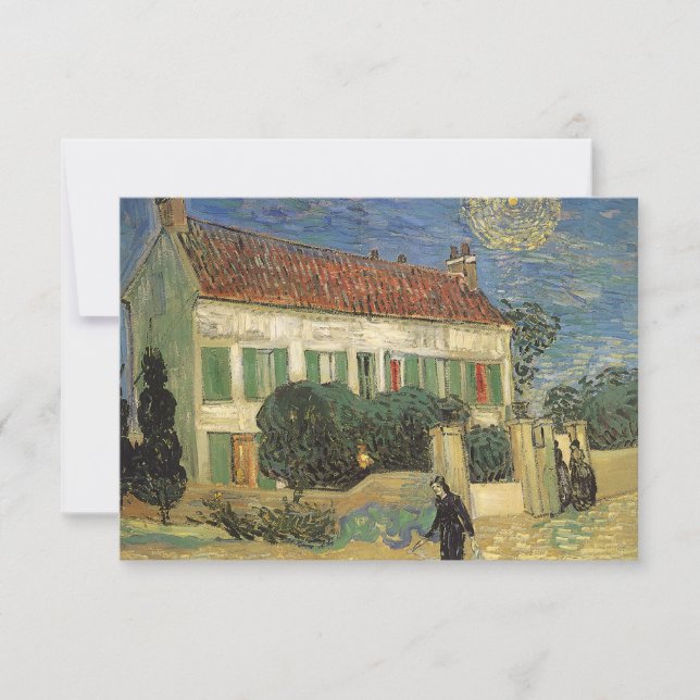 Invitation Vincent van Gogh - Maison Blanche à la nuit (Devant)