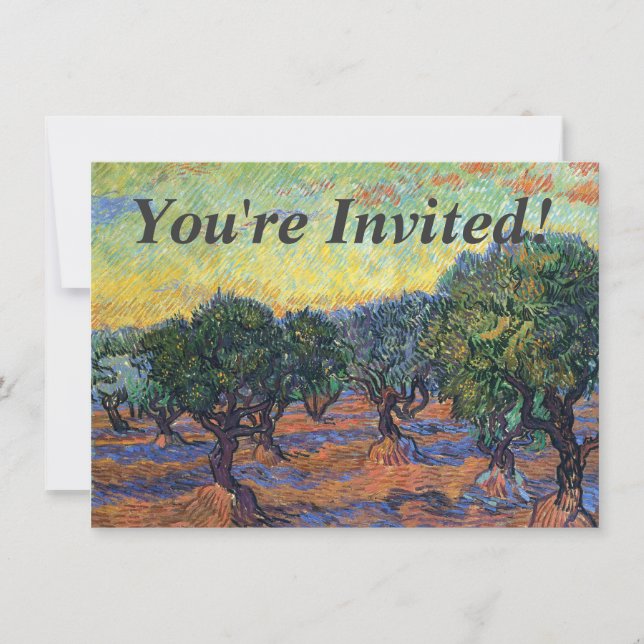 Invitation Vincent Van Gogh Olive Grove Impressionnisme Art (Devant)