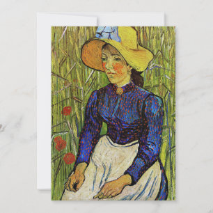 Invitation Vincent van Gogh - Paysanne en chapeau de paille