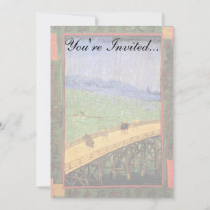 Invitation Vincent Van Gogh - Pont sous la pluie Art japonais