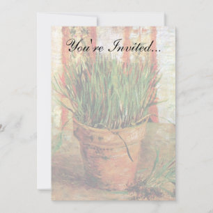 Invitation Vincent Van Gogh - Pot de fleurs avec de la ciboul