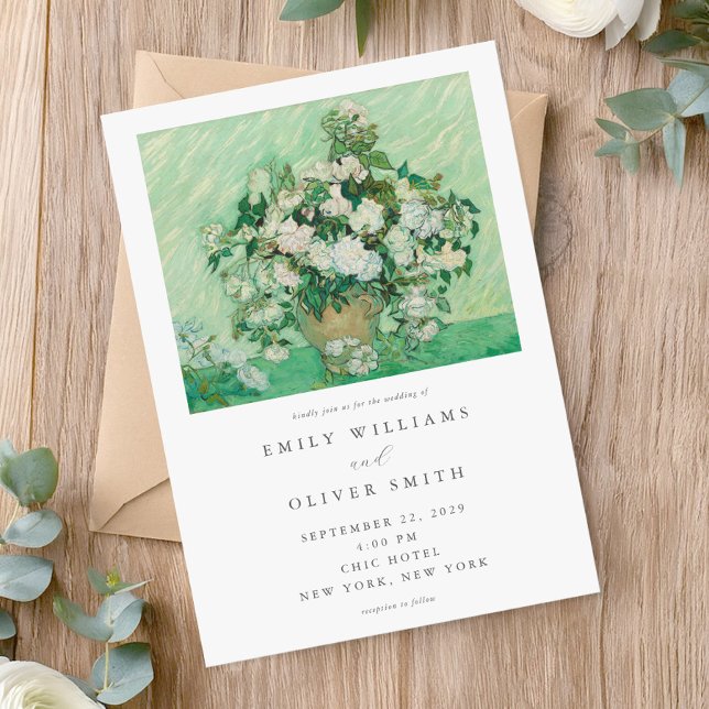 Invitation Vincent Van Gogh Rose Floral Mariage (Créateur téléchargé)