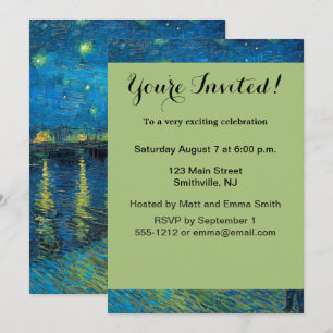 Invitation Vincent Van Gogh Starry Night Over the Rhone