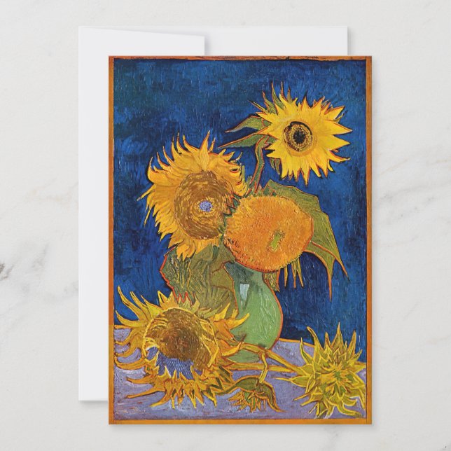 Invitation Vincent van Gogh - Vase avec cinq tournesols (Devant)