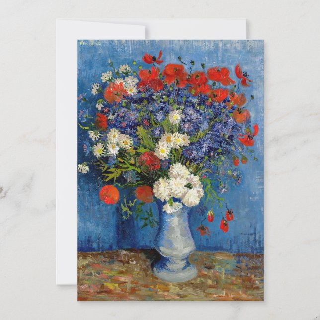 Invitation Vincent van Gogh - Vase avec Cornflowers & Poppies (Devant)