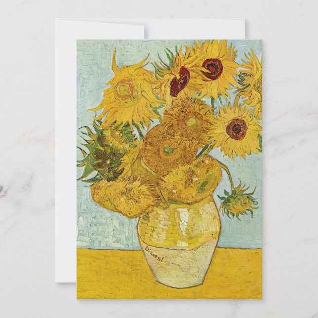 Invitation Vincent Van Gogh - Vase avec douze tournesols (Devant)