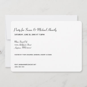 Invitation Vingt-cinq avec des informations sur l'invitation 