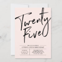 Vingt-Cinq | Fête d'anniversaire moderne rose 25 a
