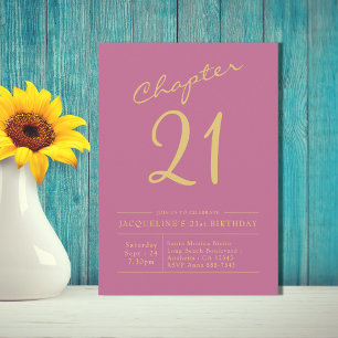Invitation Vingt et un rose Gold 21e fête d'anniversaire