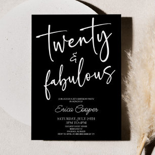 Invitation Vingt & Fabuleux Minimal 20e Fête d'Anniversaire