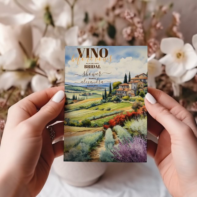 Invitation Vino aquarelle avant Vows Fête des mariées (Créateur téléchargé)