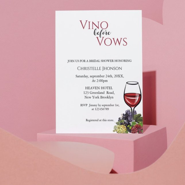 Invitation Vino avant de promettre l'invitation de la douche  (Créateur téléchargé)