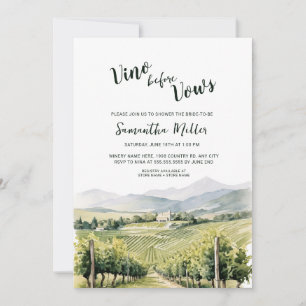 Invitation Vino avant la Fête des mariées vinicole