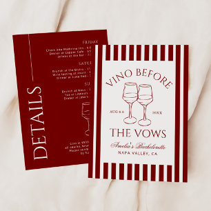 Invitation Vino avant le week-end de bachelorette Vows