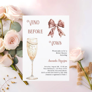 Invitation Vino avant voeux Fête des mariées arc rose