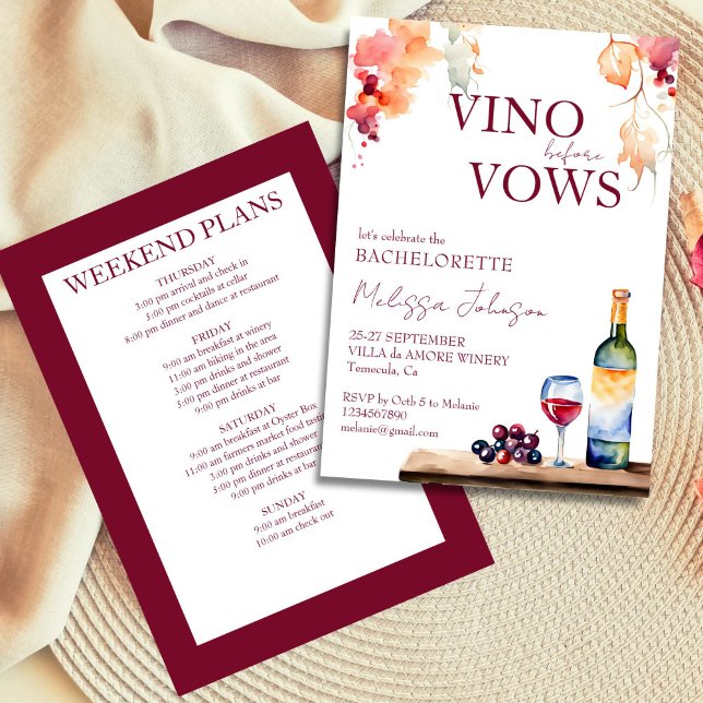 Invitation Vino avant voeux vin bachelorette modèle (Vino before vows winery bachelorette weekend itinerary invitation template instant download)