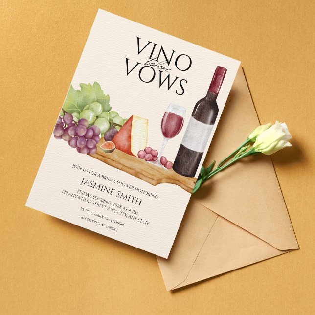 Invitation Vino avant Vows Charcuterie Board Fête des mariées (Créateur téléchargé)