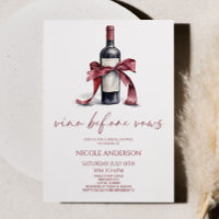 Vino Avant Vows Red Vine Botté Bow Fête des mariée