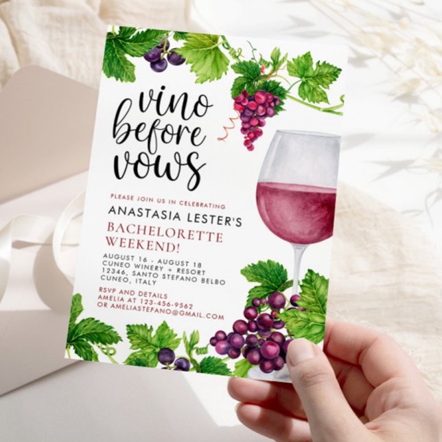 Invitation Vino Avant Vows Vin Bachelorte (Créateur téléchargé)