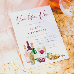 Invitation Vino Avant Vows Vine Fête des mariées