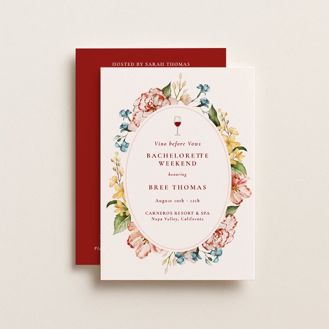 Invitation Vino Before Vows Bachelorette Weekend (Créateur téléchargé)