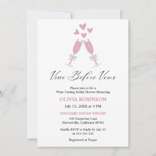 Invitation Vino Before Vows Elegant Winey Fête des mariées