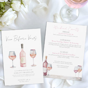 Invitation Vino Before Vows Enterrement de Vie de Jeune Fille