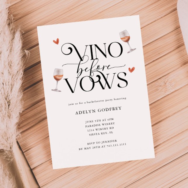 Invitation Vino Before Vows Winery Bachelorette Party (Créateur téléchargé)