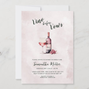 Invitation Vino simple avant Vows Fête des mariées de vin rou