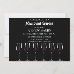 Invitation Vins avec vin rouge sur noir