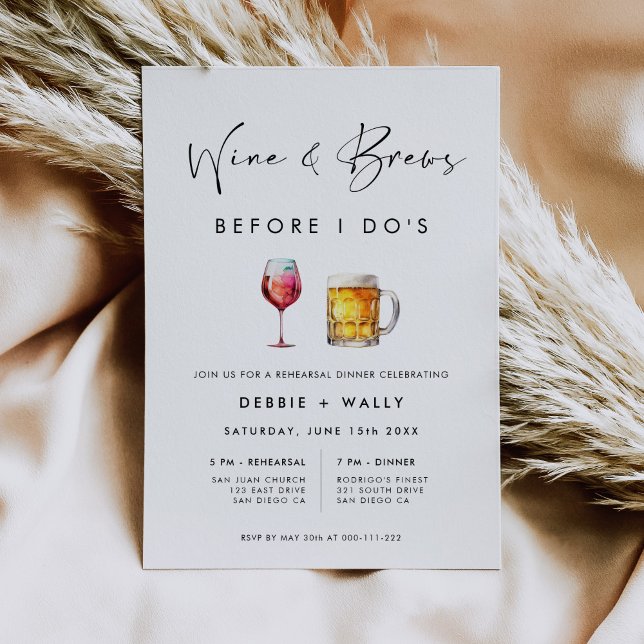 Invitation Vins et brasses avant le dîner de répétition (Créateur téléchargé)