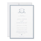 Vins intemporels Dusty Blue Monogram Mariage Crest