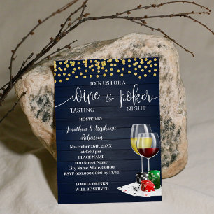 Invitation Vins & Poker Soirée Boissons Night Out