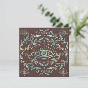 Invitation Vins Roses des yeux mystiques Boho magique coloré